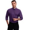 INSPIRE CHIC Men's Point Collar Long Sleeve Button Down Solid Color Formal Dress Shirts - 2 of 4