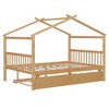 Merax Full Size Wooden House Bed Frame with Twin Size Trundle - 4 of 4
