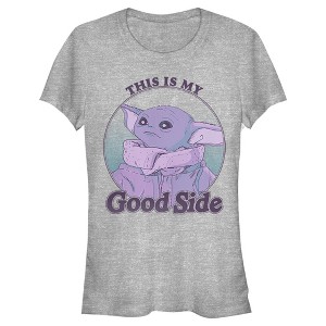 Juniors Womens Star Wars The Mandalorian The Child Good Side T-Shirt - 1 of 3