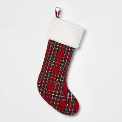 Plaid Christmas Stocking Red - Wondershop™