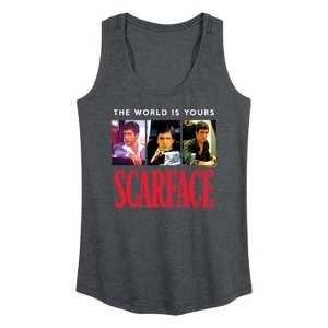 Women's - Scarface - The World Is Yours- Women's Racerback Tank Top Graphic Racerback Tank - 1 of 4