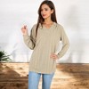 Anna-Kaci Women's Ribbed V-Neck Pullover Top with Collar and Side Slits for Casual Styles - 2 of 4