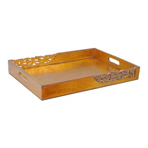 Flourish Medium Rustic Gold Tray - 1 of 4