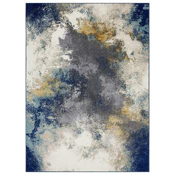Luxe Weavers Beverly Collection Modern Abstract Blue Area Rug.