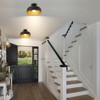 LLHZSY Black Ceiling Light 12 1/5" Wide Mid Century Modern Hammered Arc Shade for Kitchen Entryway Bedroom - 4 of 4