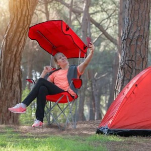 Racxily Foldable Beach Canopy Chair Sun Protection Camping Lawn Canopy Chair 330LBS Load Folding Seat - 1 of 4