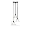 Toltec Lighting Europa 3 - Light Pendant in  Dark Granite with 7" Frosted Crystal Shade - 2 of 2