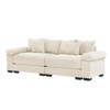 Aukfa Oversized 92" Modular Corduroy 2-Seater Sofa Set - Reversible Sectional Couch with Ottoman, Fabric Upholstery for Living Room - 2 of 4