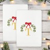 Linum Home Textiles Christmas MISTLETOE MONOGRAM - Embroidered Luxury 100% Turkish Cotton Hand Towels (Set of 2) - 2 of 3