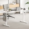 GlasFlength Desk, Standing Desk with Splicing Board, Adjustable Height for Study Room, Game Room, Office, White, 140"*60"*71" - 4 of 4