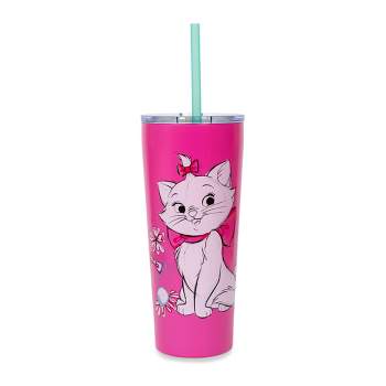 Silver Buffalo Disney The Aristocats Marie "Bonjour" Stainless Steel Tumbler | Holds 22 Ounces