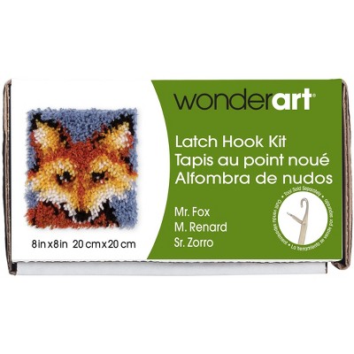 Wonderart Latch Hook Kit 8"X8"-Mr. Fox