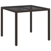 Garden Dining Table Brown 35.4" x 35.4" x 29.5" Poly rattan - 2 of 4