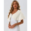 Allegra K Women's Party Elegant Faux Fur Full-Lined Wrap Shrug - 2 of 4