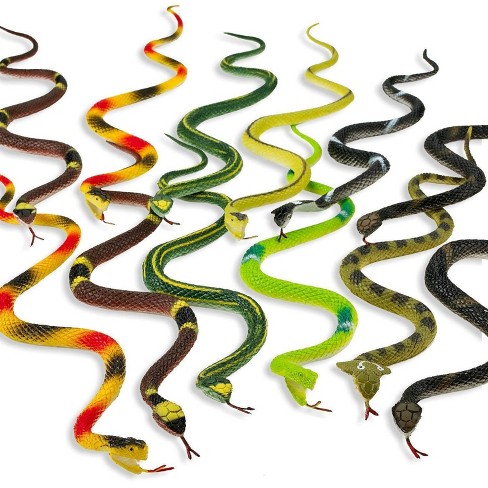 Kicko 14 Assorted Rubber Toy Snake Multicolored 12 Pack Target