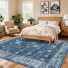 Area Rug Washable Printed Vintage Floral Non Slip Low Pile Rugs Soft Rubber Backed Indoor Bedroom Rugs for Laundry Room - 3 of 4