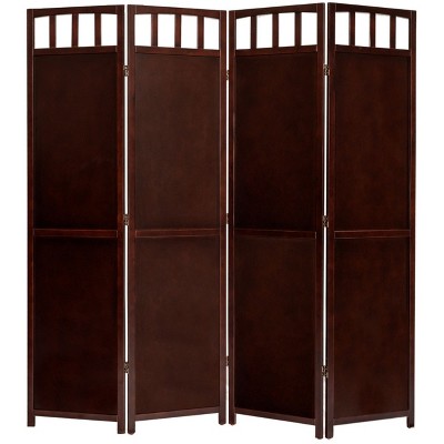 4 Panels Solid Wood Privacy Screen Room Divider Black Espresso 5 8 Ft   GUEST F6008857 3344 4bb5 8dfc 128511d90411