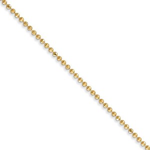 Black Bow Jewelry 1.2mm, 14k Yellow Gold, Diamond Cut Hollow Bead Chain Necklace - 1 of 4