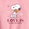 Boys' - Peanuts - Love Is Snuggles And Cuddles Graphic Long Sleeve Fleece Sweatshirt - 2 of 4