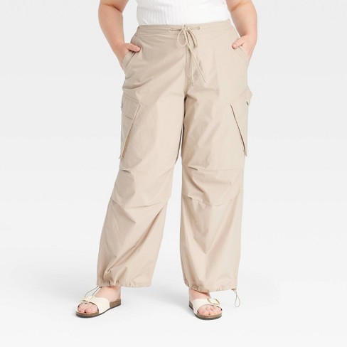 Women s Mid rise Straight Leg Cargo Pants Universal Thread Tan Xxl Target