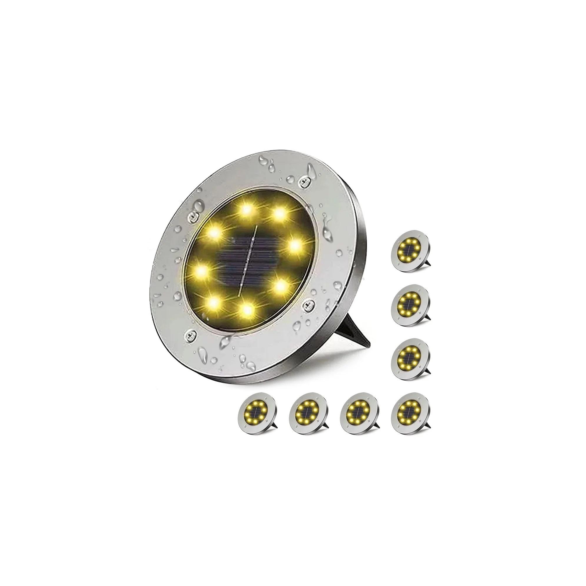 Swtroom Solar Ground Lights 8 Pack Solar Garden Lights Outdoor Landscape Lights for Pathway Yard Lawn