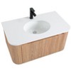 Lyngins Wall-Mounted Bathroom Vanity with Sink, Modern Floating Vanity Cabinet with Soft Close Drawer, Wave Texture Wood Finish, Cultured Marble - 4 of 4
