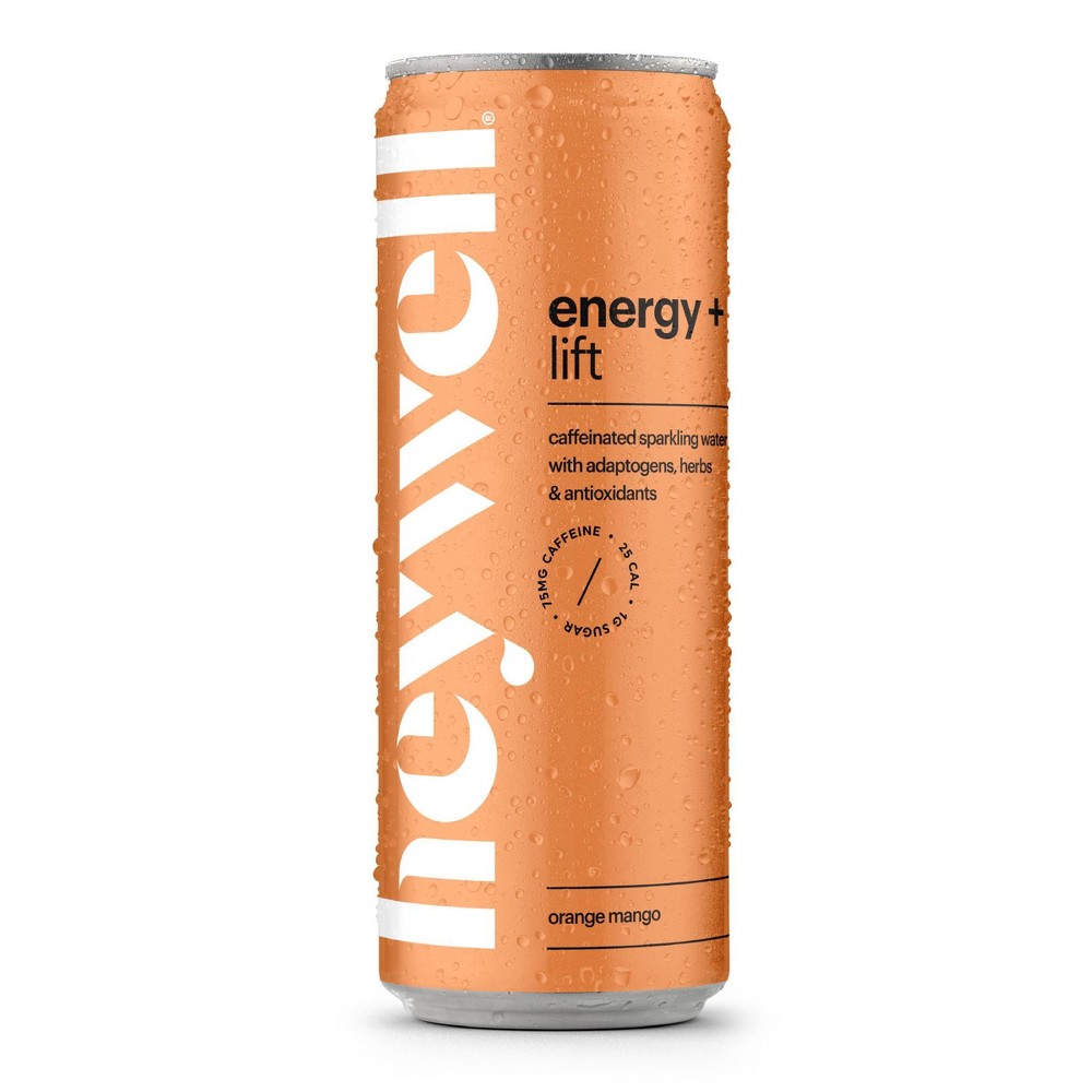 heywell Energy + Lift Orange Mango Sparkling Water - 12 fl oz Can