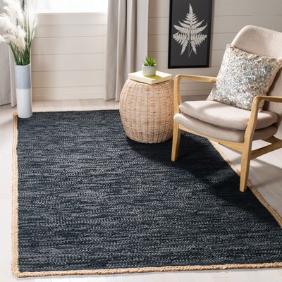 Cape Cod 8' x 10' Black and Natural Wool Cotton Area Rug