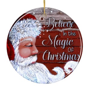 Vintage Santa Believe in the Magic of Christmas Ornament| OrnamentallyYou - 1 of 4