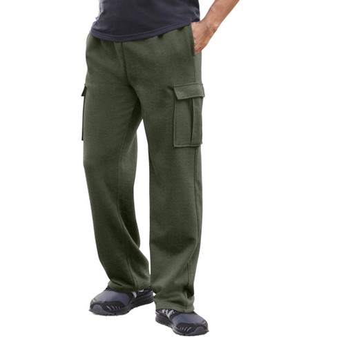 Kingsize Men's Big & Tall Fleece Cargo Sweatpants - 7xl, Heather