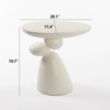 GDFStudio Brynn Modern Fiberglass Oval Coffee Table with Sculptural Pedestal Base - 3 of 4