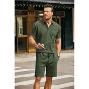 COOFANDY Men's Waffle Knit Polo Shirt and Shorts Set 2 Pieces Outfits Summer Suit Casual Tracksuit with Pockets - 4 of 4