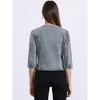 INSPIRE CHIC Women's Collarless Pockets 3/4 Sleeve Denim Jackets - 3 of 4