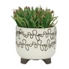Okak Ceramic Flower Pot with Drainage Holes & Wood Base Rustic Planter for Indoor/Outdoor, Gardening Gift, 2 Pack(S+M), 6 Colors - 3 of 4