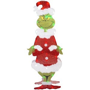 Grinch Holiday Flat tastics Lighted KD A Frame Grinch 36" Dr.Seuss (Classic White), Multi - 1 of 4