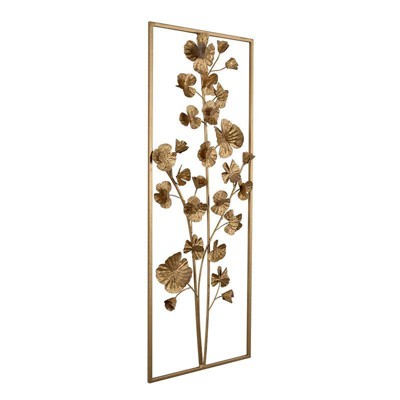 Ashlyn Gold Iron Botanical Wall Decor, 30" Height