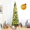 Tangkula 5/6/7/8/9FT Pencil Christmas Tree PVC Artificial Slim Tree w/ Metal Stand Home Holiday Decor Green - 2 of 4