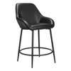 HomeRoots Set of Two 25" Black Faux Leather And Steel Counter Height Bar Chairs - 4 of 4