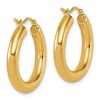 Black Bow Jewelry 4mm x 24mm (15/16 Inch) 14k Yellow Gold Classic Round Hoop Earrings - 3 of 4