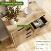 COZONY Wave Fluted 5 Drawer Dresser, Tall Wood Chest of Drawers with Deep Storage for Bedroom, Nursery, Living Room, Hallway, Closet - 3 of 4