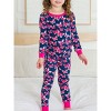 RuffleButts Toddler Girls Viscose from Bamboo Ruffle Long Sleeve Pajama Set, Signature Rear Ruffles - 3 of 4