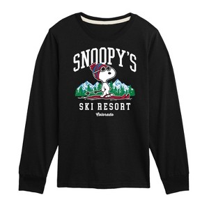 Boys' - Peanuts - Snoopy's Ski Resort Long Sleeve Graphic T-Shirt - 1 of 4