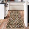 Boho Floral Area Rug , SoftFaux Wool Shag Rugs Farmhouse Washable Anti Slip Large Carpet Rug for Entryway Bedroom Living Room Hallway and Laundry Room - 2 of 4