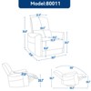 NicBex Recliner Chair Rocking Chair with Pillow Swivel Accent Chair with USB Ports Living Room Chairs Comfy Chair for Reading Room - 3 of 4