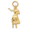 Black Bow Jewelry 14k Yellow Gold 3D Hula Dancer Pendant - 3 of 4