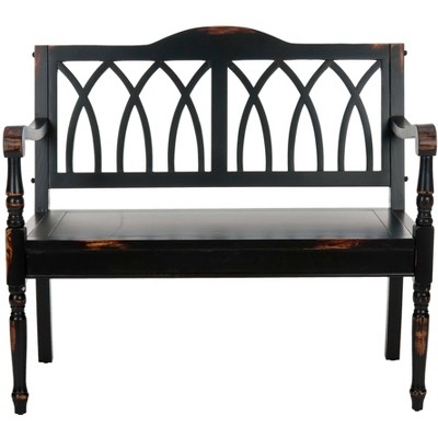 target black metal bench