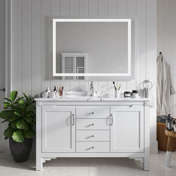 Organnice Frameless Anti-Fog Bathroom Vanity Mirror with Dimmable Light