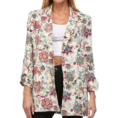 Women's Printed Linen Blend Blazer - Fate