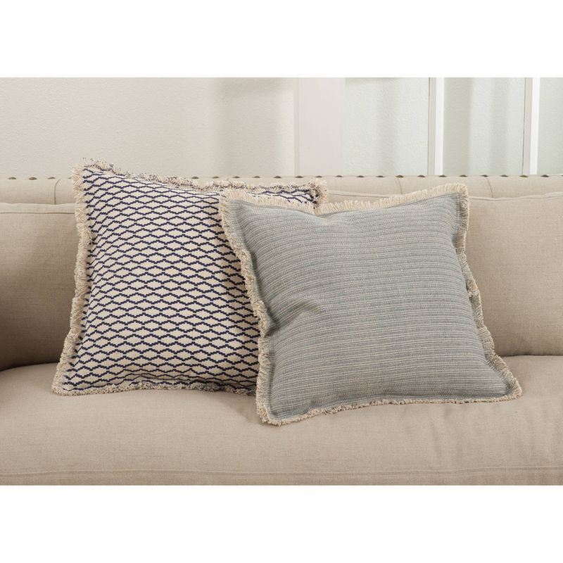 20&#34;x20&#34; Canberra Fringed Moroccan Throw Pillow Blue/Gray - Saro Lifestyle, 4 of 5