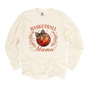 Simply Sage Market Women's Coquette Basketball Mama Long Sleeve Garment Dyed Tee - 1 of 4